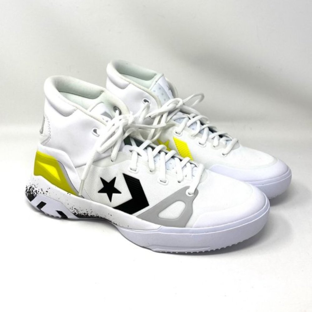 Converse G4 Hi Top White Black Lemon Venom Mesh Leather Sneakers Women's 169512C - Picture 3 of 8